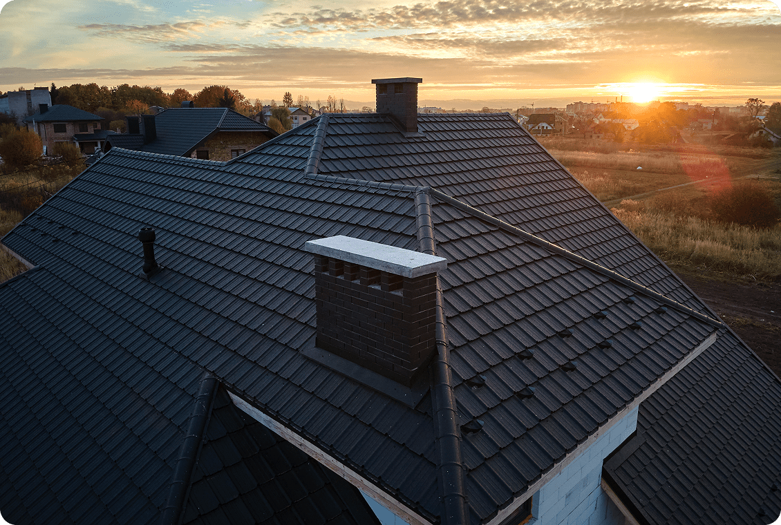 Rooftop view with sunset